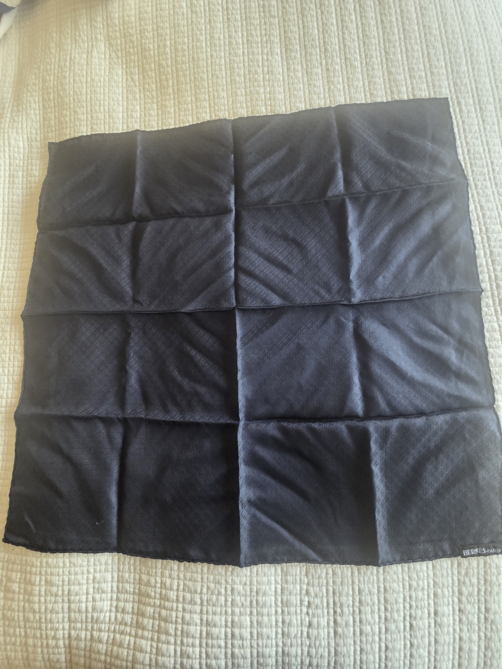 Hermes Navy Square Silk Pochette